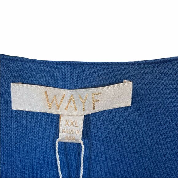 Wayf Floral Dress Women's Blue Orange V Neck Short Sleeve Wedding Party XXL NWT - Picture 3 of 12